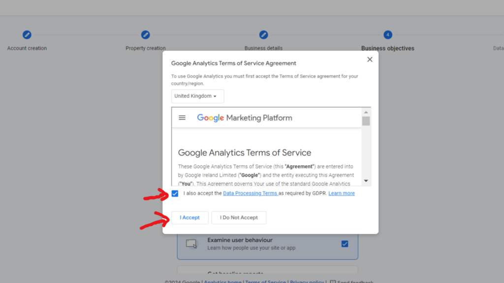 Accepting the GDPR compliance as a next step in GA4 setup