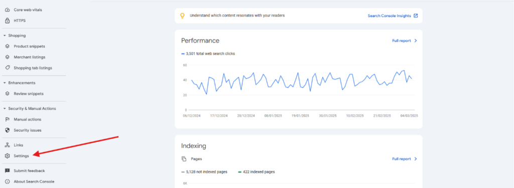 Grant Access to Google Search Console