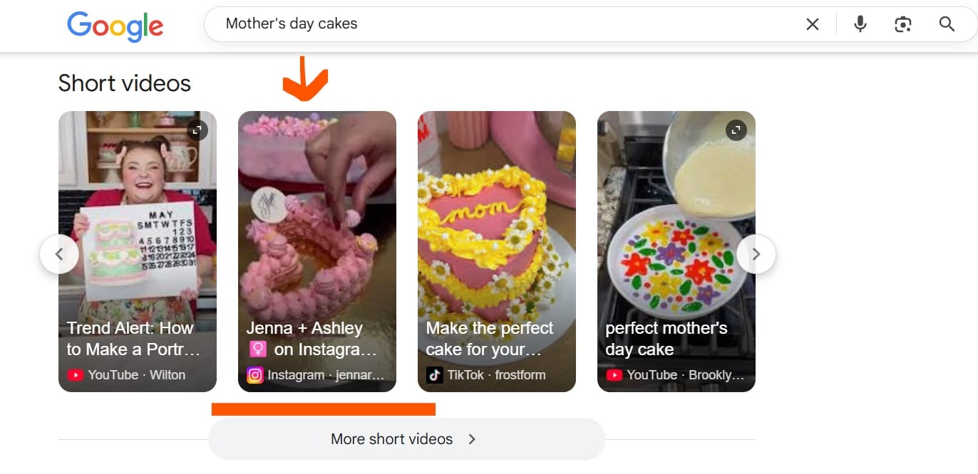 Image- Instagram reel on Google search